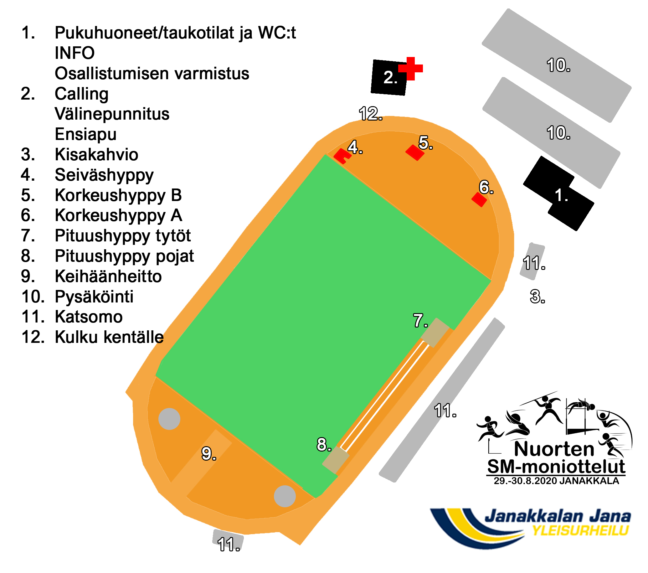 Kilpailualueen kartta – Janakkalan Jana ry Yleisurheilu